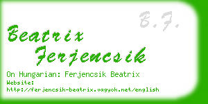 beatrix ferjencsik business card